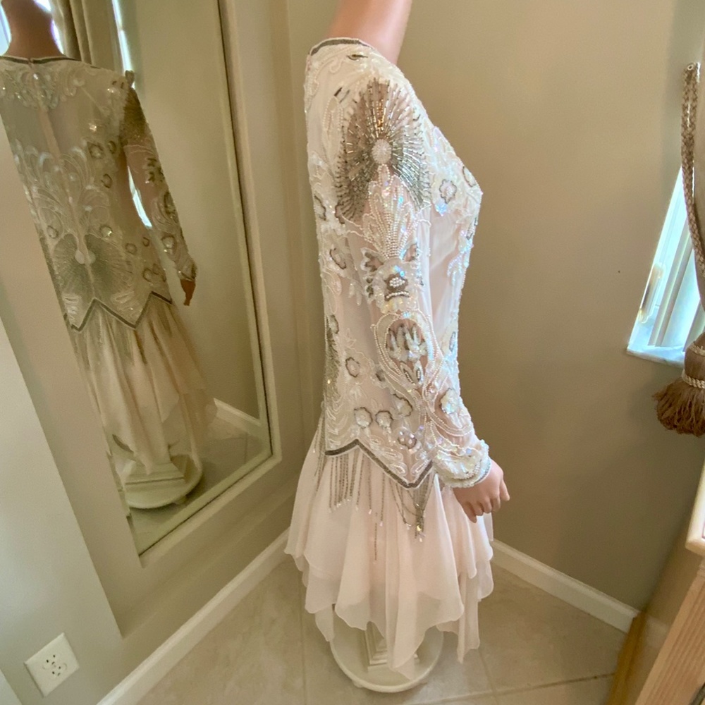 Vintage Designer Soft Peach Beige Ornate Design